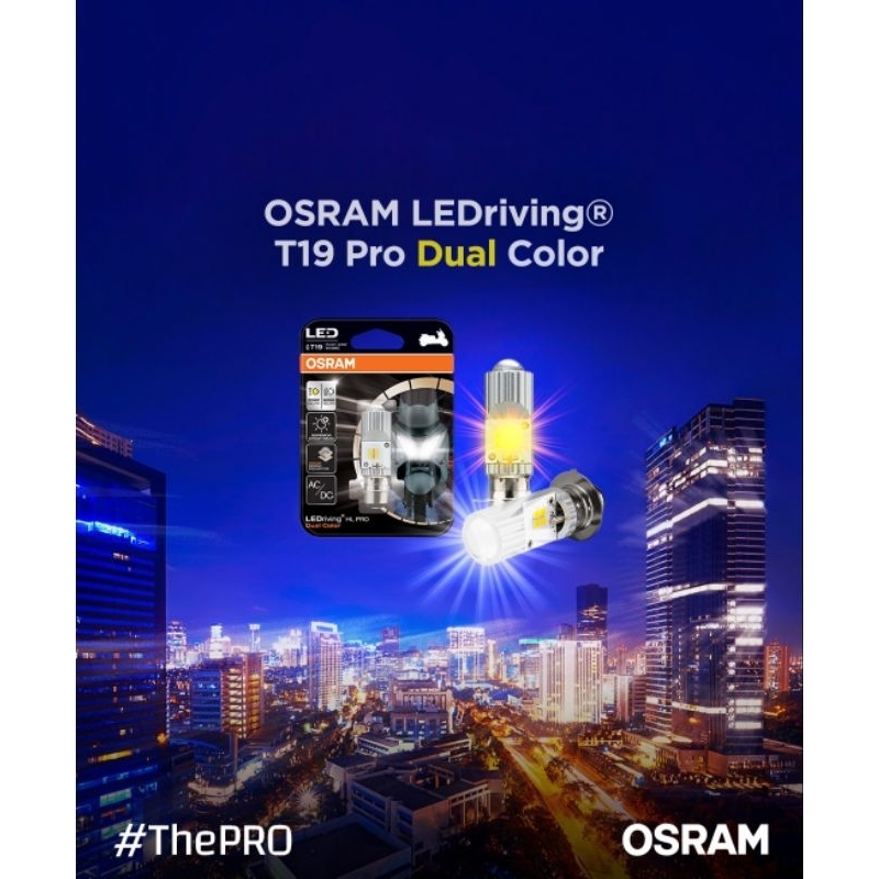 OSRAM LEDriving T19 Pro Dual Color Original White Yellow ไฟ LED รถจักรยานยนต์อัตโนมัติ