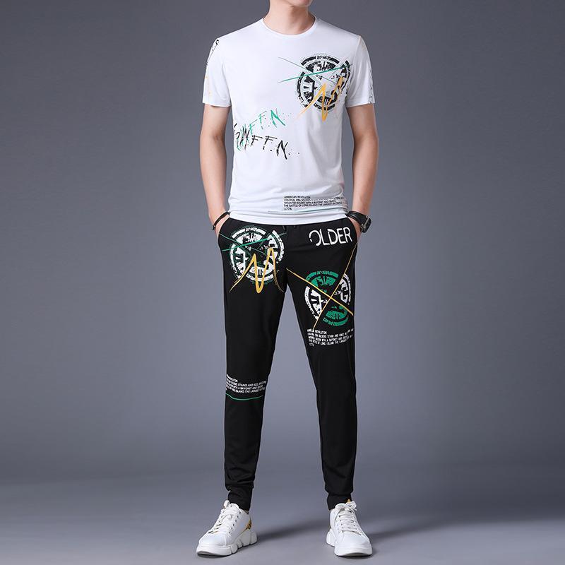 MENS SHORT SLEEVE LONG PANTS JOGGER PANTS ASGARD777 OLDER SET