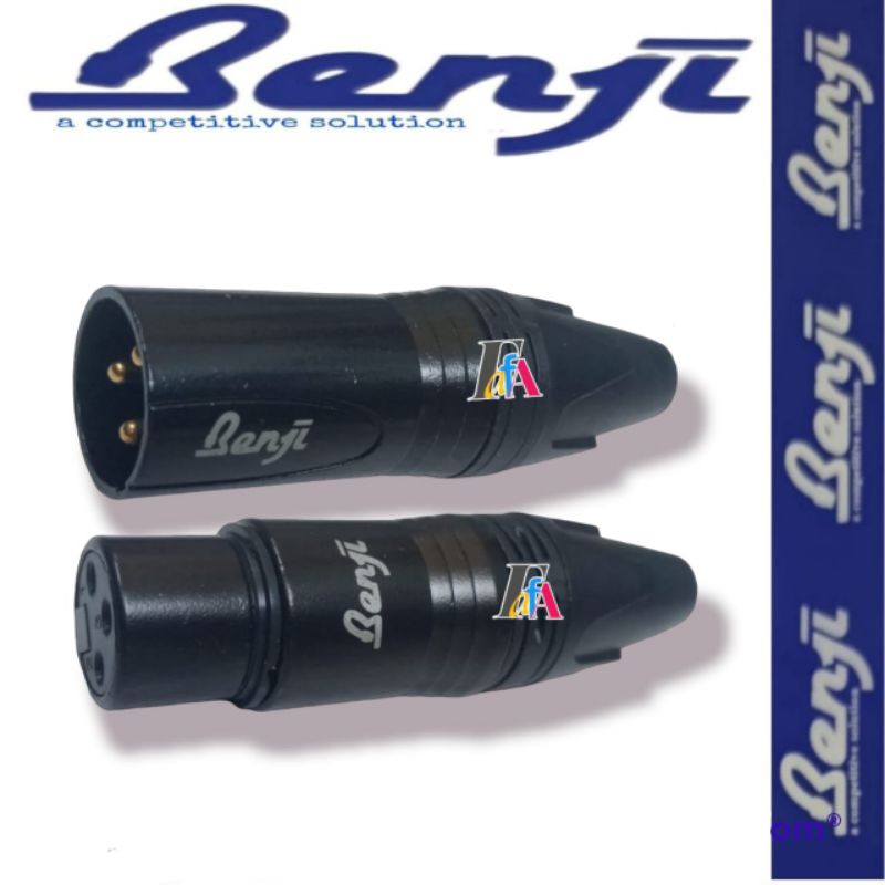 Jack Canon XLR ตัวผู้-ตัวเมีย BENJI 3pin สีดํา