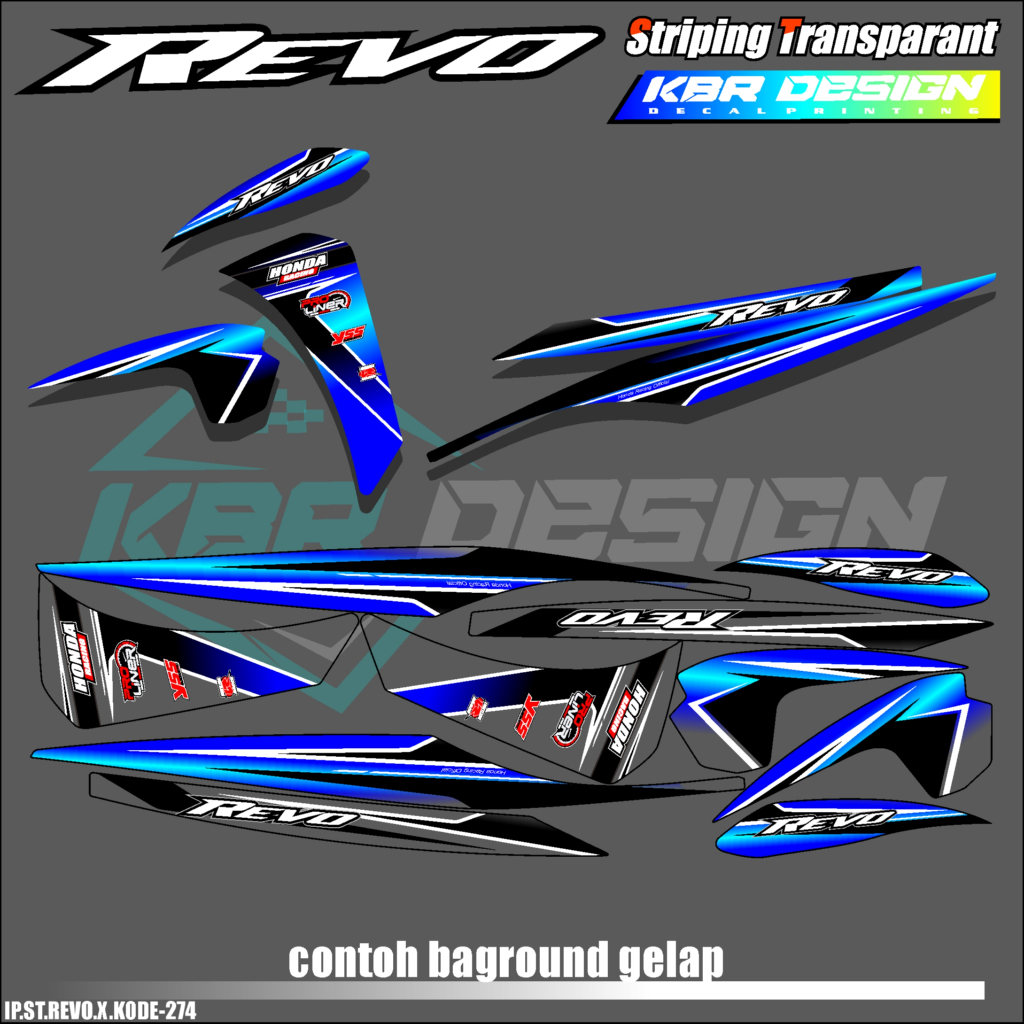 REVO X HONDA REVO X MOTORCYCLE STRIPING STICKERS - SIMPLE GRAPHIC LIST STICKERS, การออกแบบแข่งรถ, HOLOGRAM และ TRANSPARENT IP.CODE-274