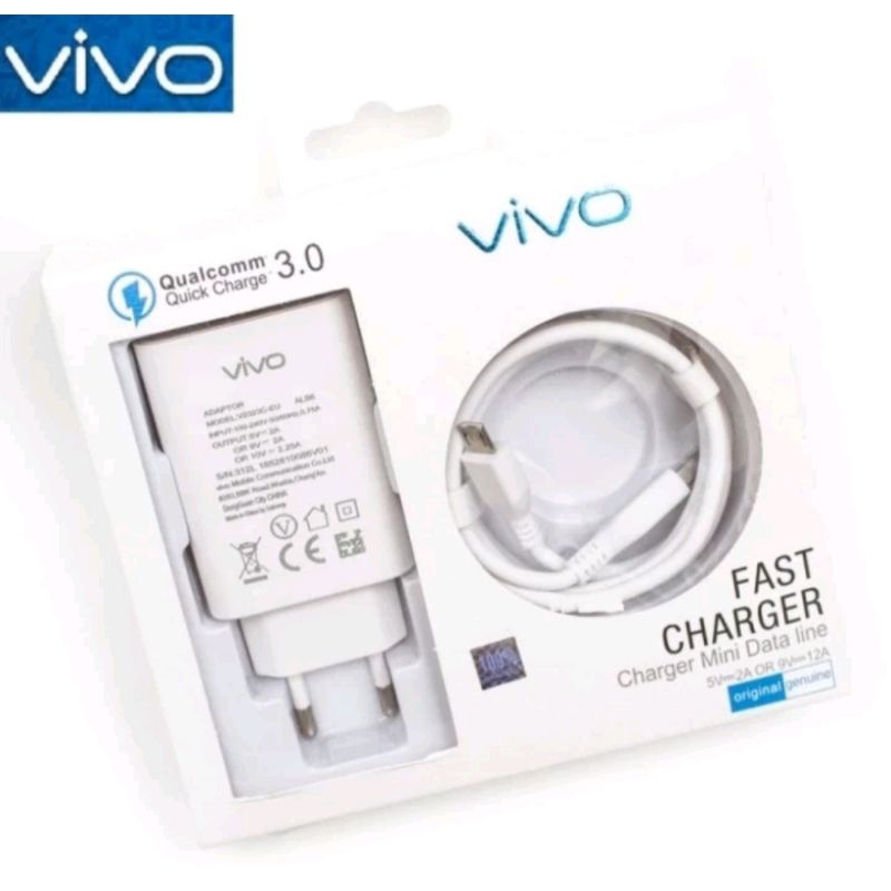 Hp Casan CHARGER Vivo ORIGINAL FAST CHARGING 3.0 QUALCOM สําหรับโทรศัพท์ ANDROID MICKRO USB/QUALCOM 