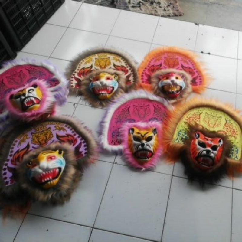 Reog ponorogo หน้ากากฟองน้ําเต้นสิงโต || Feather TIGER SPONGE MASK || Reog ponorogo หน้ากากฟองน้ําเต