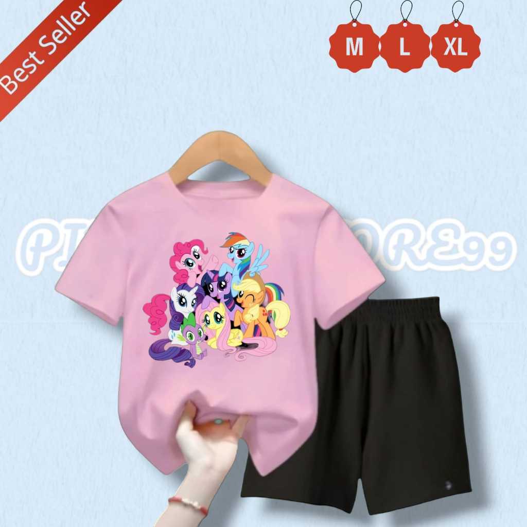ชุดเสื้อยืด Pony HORSE GIRLS / ชุดเสื้อยืด CHILDREN& 39;S / Size M (3-4Years) L (5-6Years) XL(7-9yrs