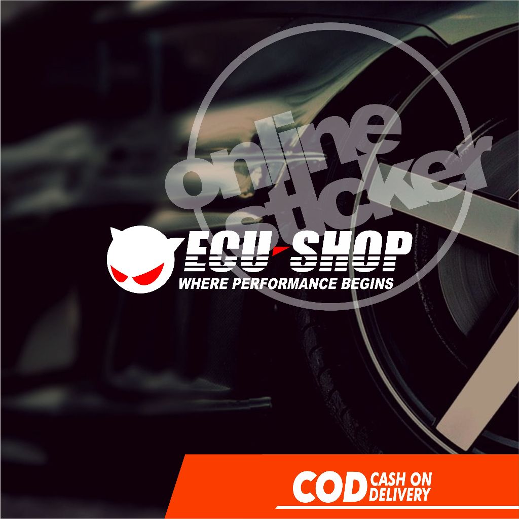 สติ๊กเกอร์ Ecu SHOP | การตัดบน