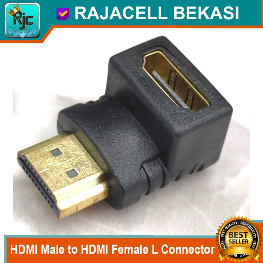 HDMI Male to HDMI Female L ทรง 90° ขั้วต่ออะแดปเตอร์ HDMI งอ
