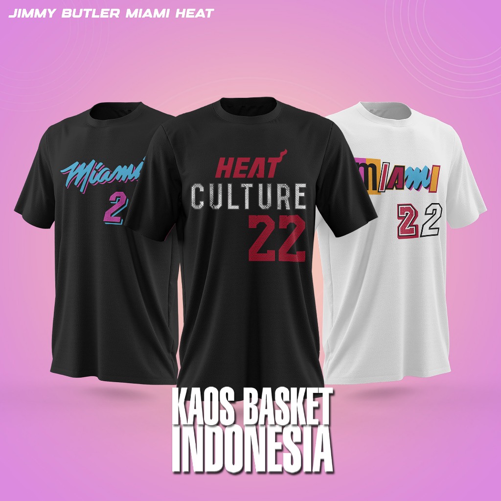 เสื้อบาสเก็ตบอลสําหรับผู้ชายและผู้หญิง เสื้อยืดบาสเก็ตบอล NBA Miami Heat No. 22 BUTLER NBA เสื้อยืด 