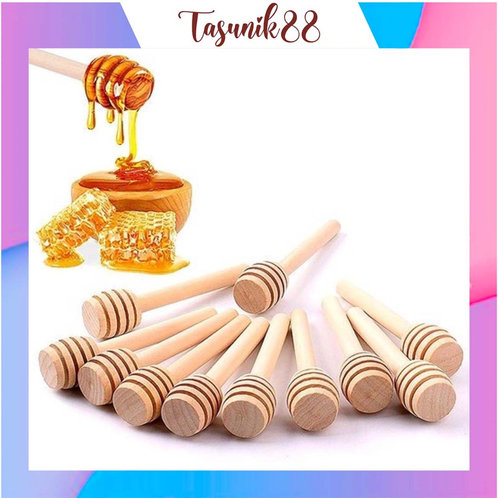 TASUNIK88 WOODEN HONEY SPOON / HONEY SPOON HONEY STRIRING HONEY PIPPER WOODEN HONEY SPOON DIPPING R9