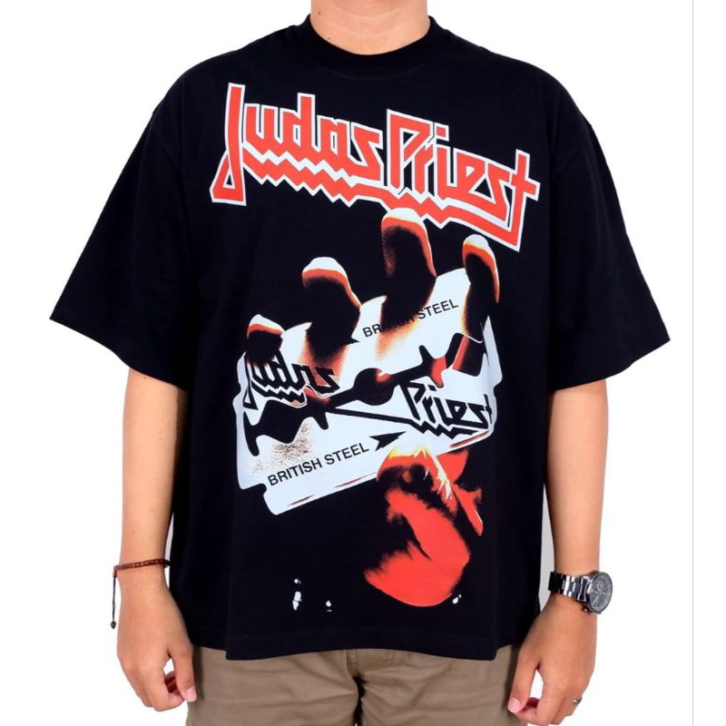 JUDAS PRIEST OVERSIZE BAND BOOTLEG เสื้อยืด JUDAS PRIEST ขนาดใหญ่ PREMIUM BOOTLEG เสื้อยืด
