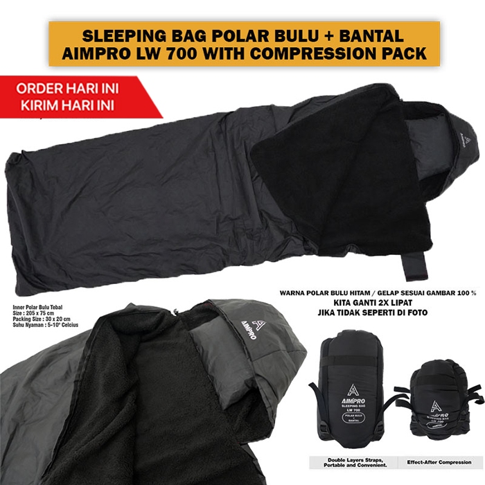 POLAR FEATHER SLEEPING BAG WITH HEAD PILLOW - SB FEATHER AIMPRO LW700 กันน้ํา