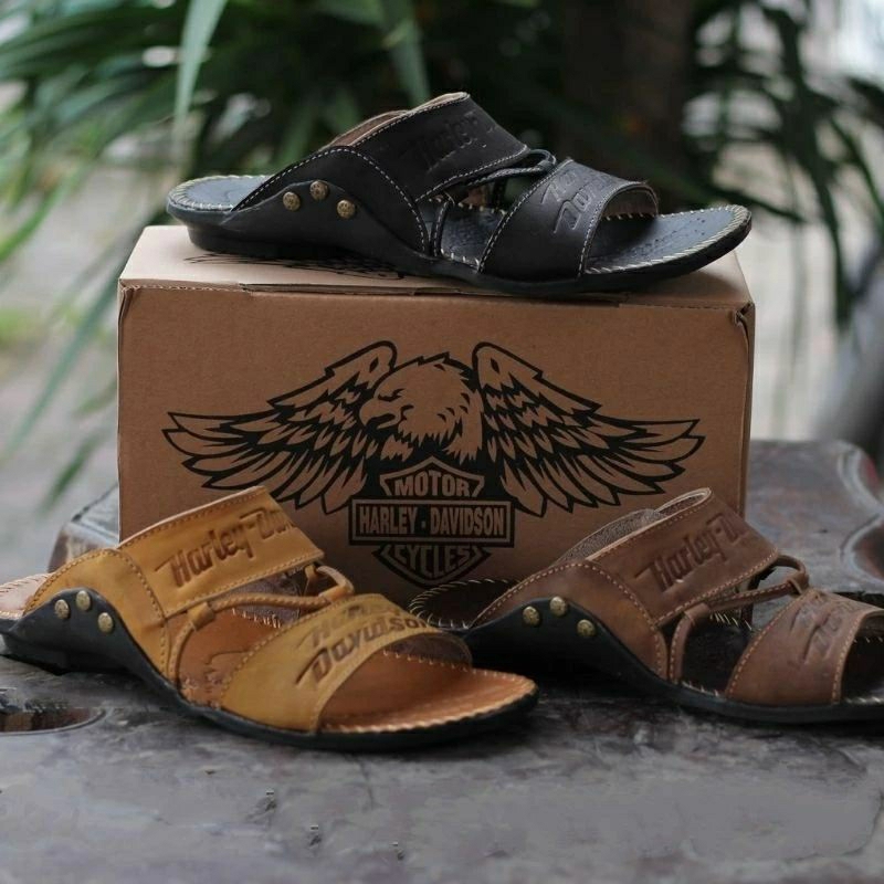 Harley Davidson Leather Sandals/รองเท ้ าแตะหนังผู ้ ชาย/รองเท ้ าแตะลําลอง/รองเท ้ าแตะผู ้ ชาย/รองเท ้ าแตะหนัง