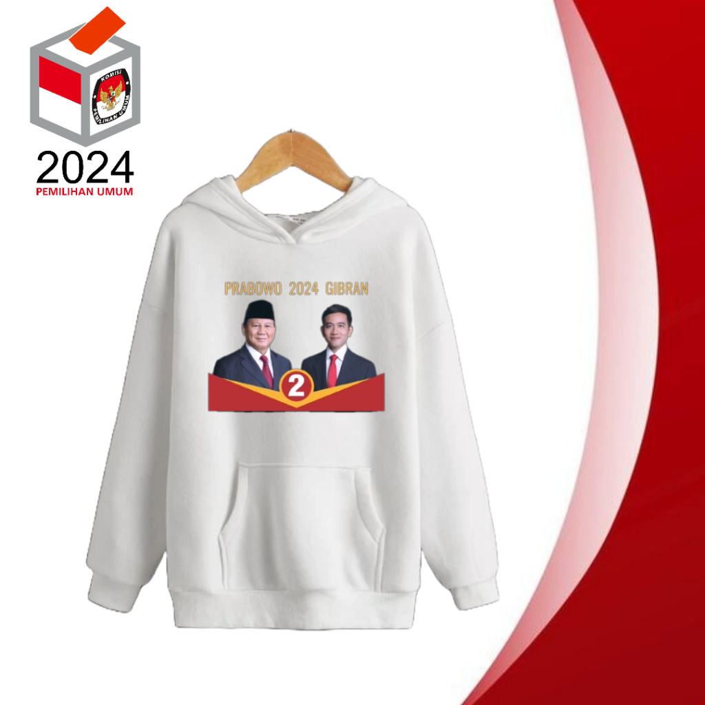 2024 ELECTION PRABOWO GIBRAN HOODIE COTTON FLEECE MATERIAL