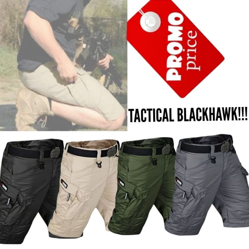 Tactical Blackhawk HIJAU HITAM Blackhawk Tactical Shorts Black Cream สีเทาและสีเขียวกองทัพ