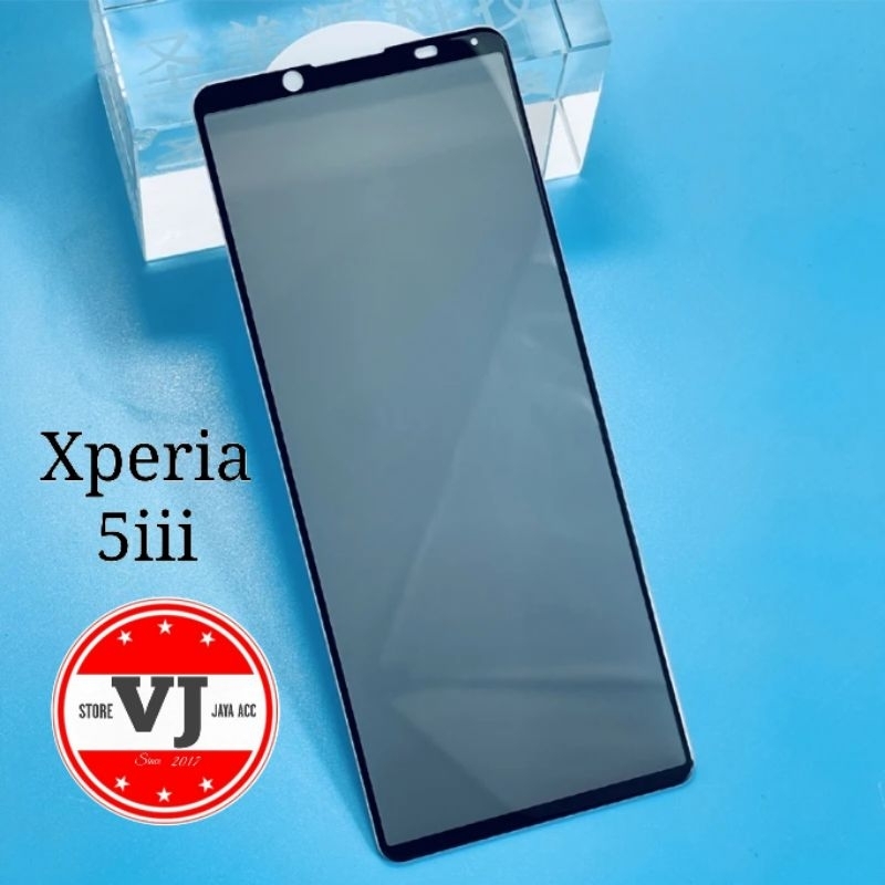 กระจกนิรภัยป้องกัน Spy Sony Xperia 5iii คลุมทั้งหมดป้องกันรอยขีดข่วน Xperia 5 Mark III