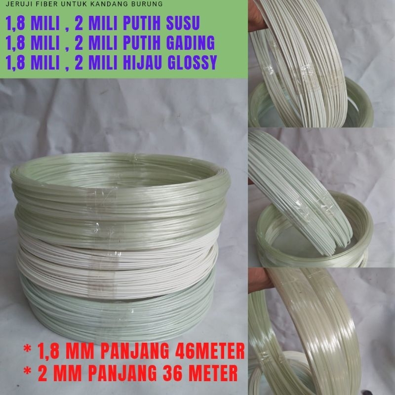 HIJAU Fiber Bars 1.5mm 1.8mm 2 mm Milky white Ivory white สีเขียวเคลือบเงาม้วน สภาพ 250 กรัมบาร์สําหรับกรงนก ฯลฯ