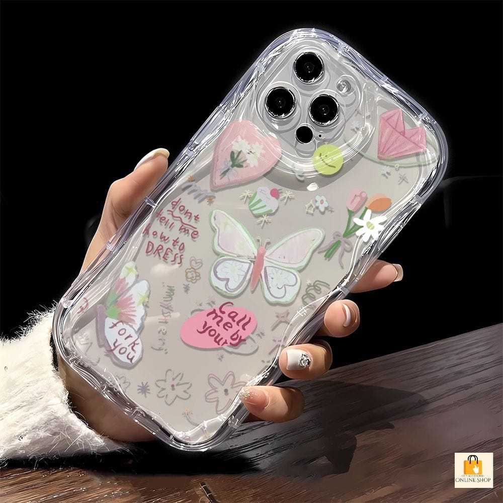 CC52 SOFTCASE ดอกไม้ผีเสื้อสําหรับ REDMI 14T 14C 14 A3 NOTE 13 NOTE 13 PRO 5G A1 2022 A2 2023 9A 9C 