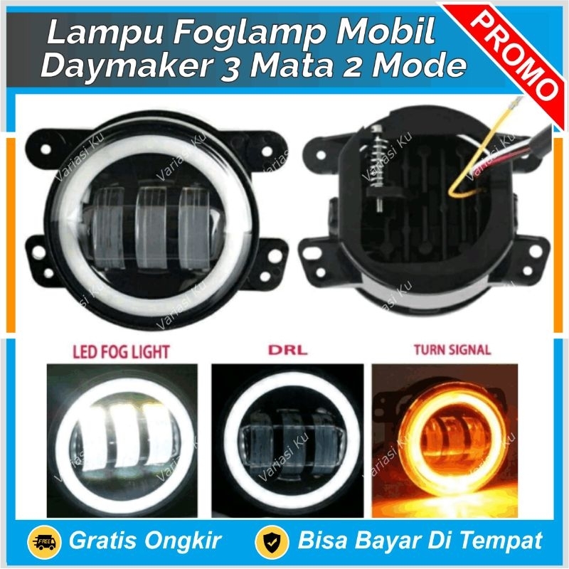 MATA DAYMAKER PROJECTOR FOGSLAMP CWL 3 HILUX ANGEL EYE 2 FUNCTIONS 2 COLORS DRL CITY + SEN (ป้าย / R