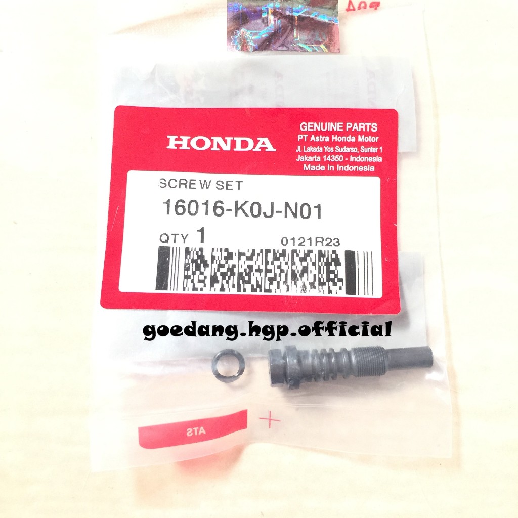ชุดสกรู สลักเกลียวปรับแก๊ส GENIO K0J BEAT K1A SCOOPY K2F VARIO 160 K2S ORIGINAL AHM 16016K0JN01
