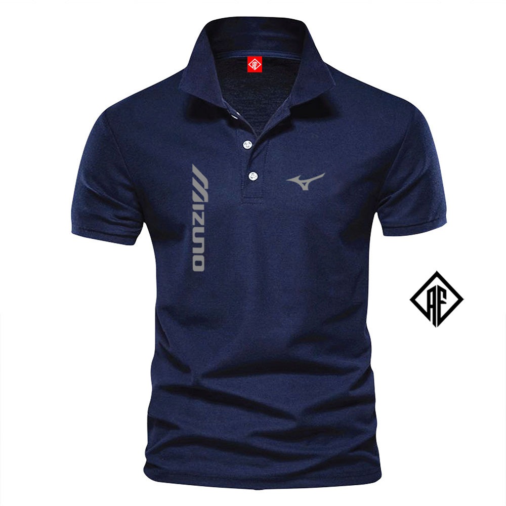 เจ๋งที่สุด.....Mizuno Lmb Upright Silver เสื้อโปโลผู้ชายและผู้หญิงเสื้อคอปกโปโลคุณภาพพรีเมี่ยมนําเข้