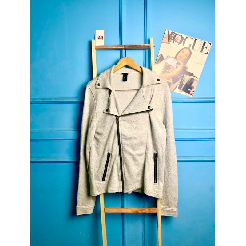 [HOT] เสื้อแจ็คเก็ต H&M Grey Biker Ramones