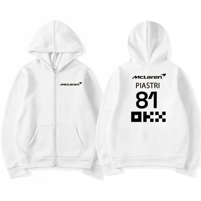 Oscar Piestri McLaren 81 Zipper Hoodie Jacket - Custom Distro Plain Zipper Hoodie สําหรับผู้ชายและผู