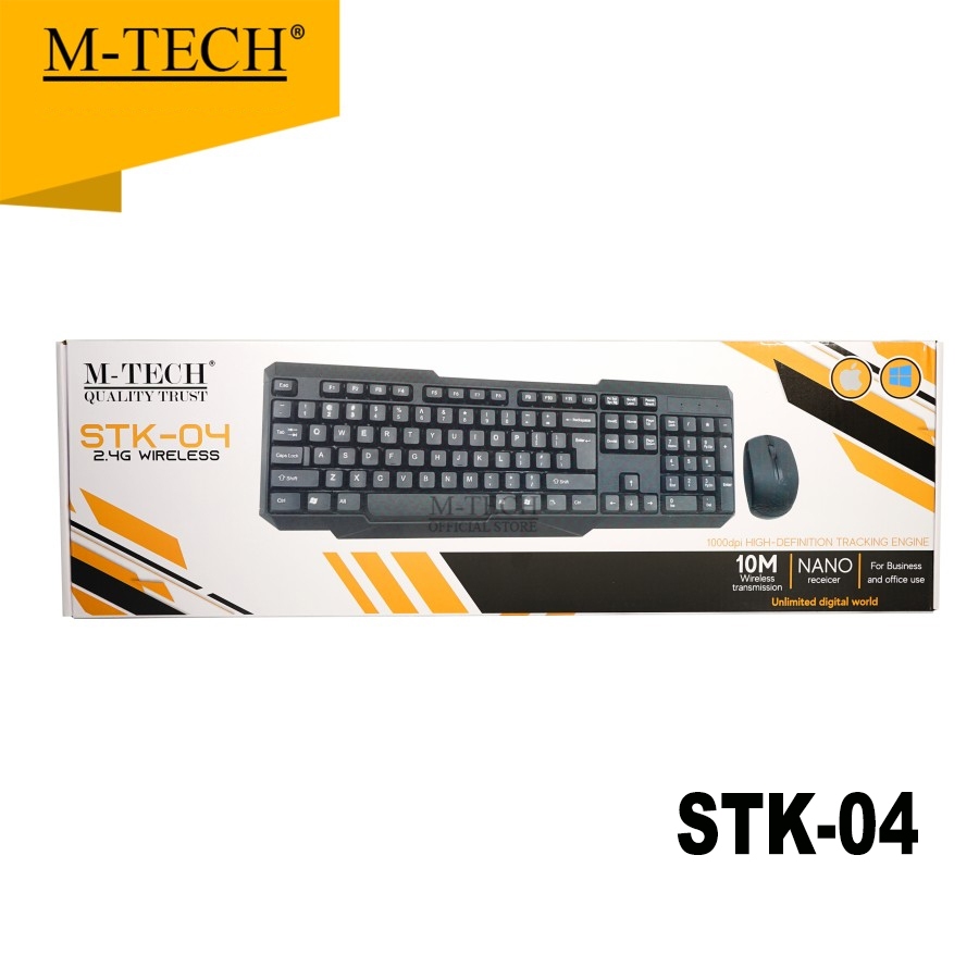 M-Tech Keyboard Combo Mouse ไร้สาย STK-04 คีย์บอร์ดเมาส์ชุดคอมโบ