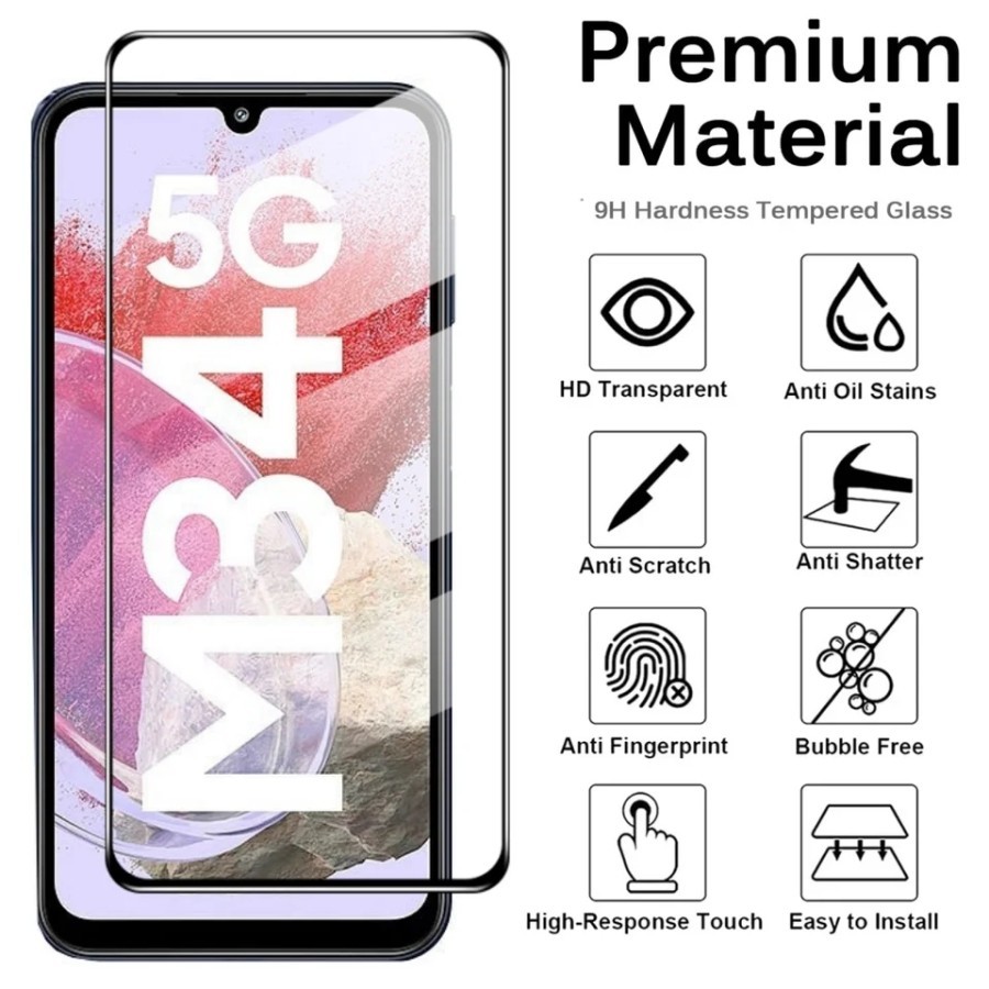 ฟิล์มกระจกนิรภัย SAMSUNG M14 5G / M34 5G / M54 5G FULL GLUE FULL COVER