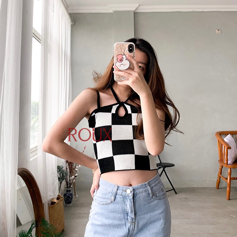 Shopatroux - Iggy Checkers Halter Tank