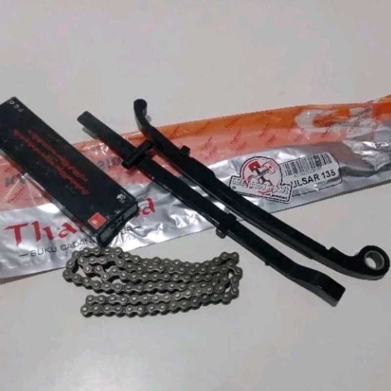 MESIN TENSIONER RANTE KETENG BAJAJ 135 LS//RUBBER TONGUE+CHAIN KAMPRAT ENGINE BAJAJ PULSAR/FULSAR 13