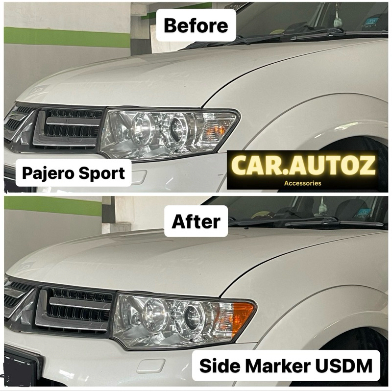 สติ๊กเกอร์เครื่องหมายด้านข้างสีส้มสําหรับไฟหน้า Mitsubishi Pajero Sport 2010-2015
