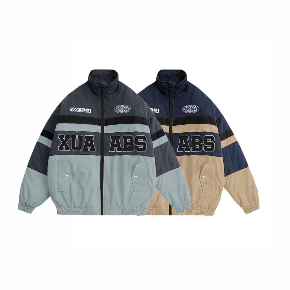 Dhozen Xua Abs ยางปักเป้า Bomber Jacket Jipper A474