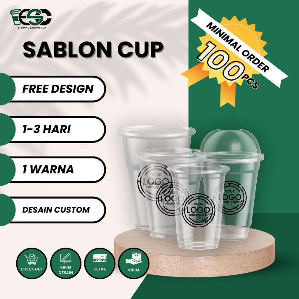 Cup 12oz / 16oz Flat SA ยี่ห้อ / 12 / 16 oz SA + Screen Printing / Screen Printing Cup