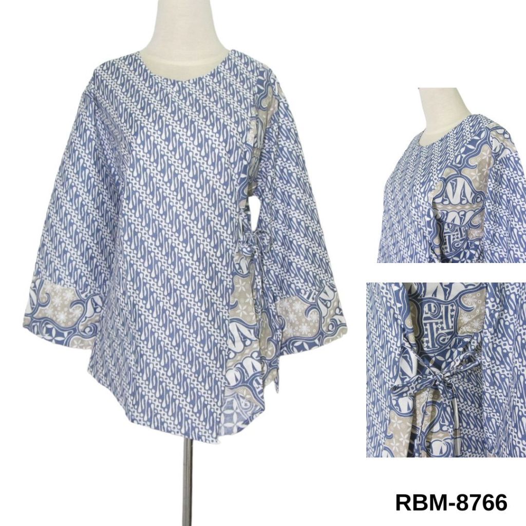 RBM-8766 LONG-SLEEVED BATIK BLOUSE TOP BIGSIZE JUMBO SIZE XXL XXXL