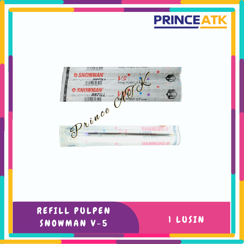 [12 ชิ้น] SNOWMAN V5/V8/V-5/V-8 BALLPOINT PEN REFILL