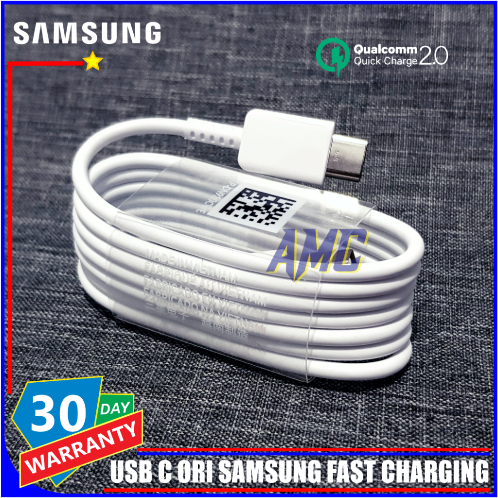 สายชาร์จ USB C ของแท้ 100% ชาร์จเร็ว สําหรับ Samsung A20s A30s A50s