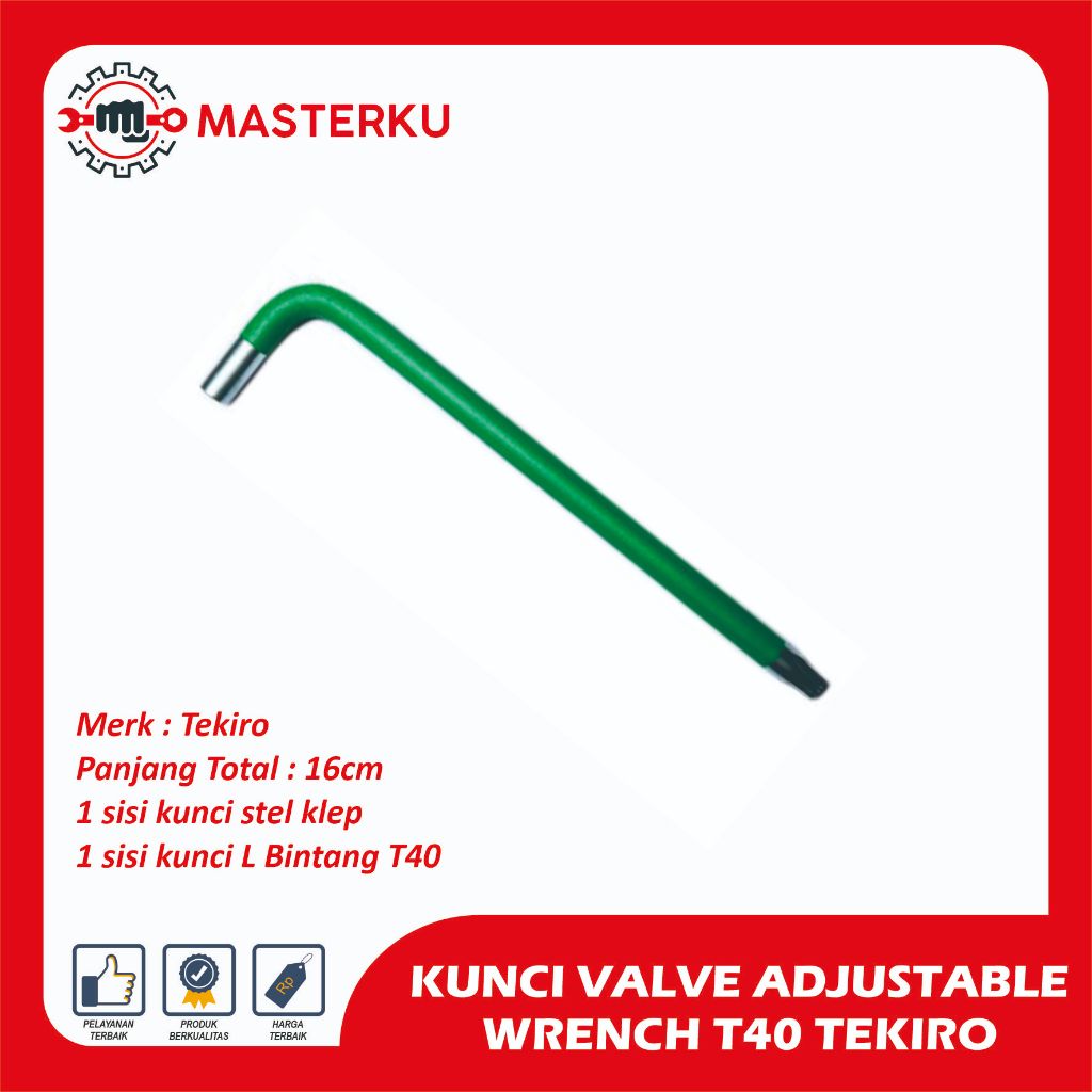 Tekiro T40 ประแจวาล์วแบบปรับได้ / T40 Moto Valve L Key