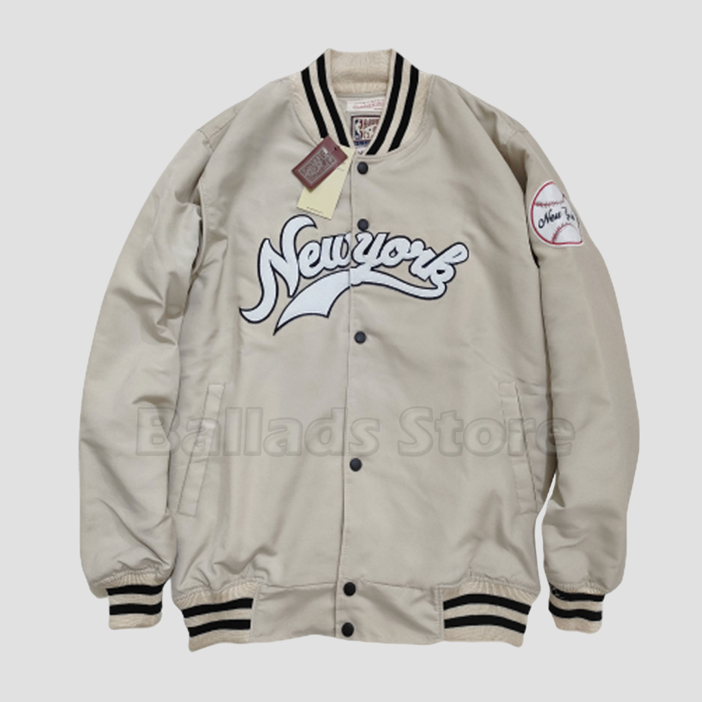 Varsity JACKET BOMBER JACKET BASEBALL JACKET ผู้ชายผู้หญิง CREM ORIGINAL