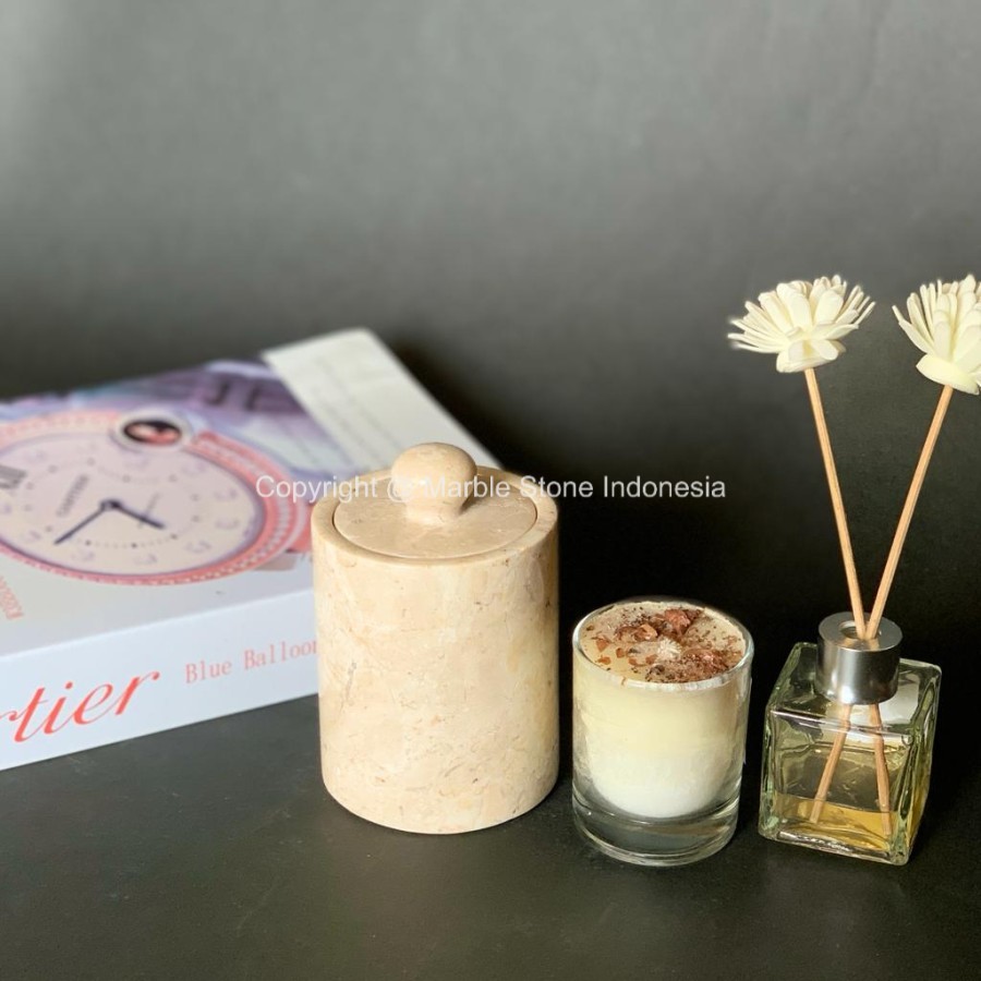 ที่วางผ้าฝ้ายลายหินอ่อน | ที่วางสําลีก้านหินอ่อน ถ้วยหินอ่อน ราคา ถูกที่สุด ดีลบีเคเค แกลเลอรีภาพที่ 6