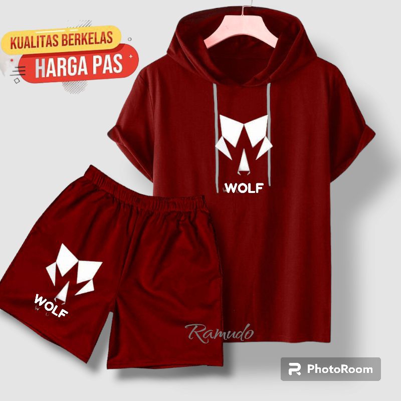 Wolf Men 's hodie Suit One set Of Best Quality Pants And Shirt