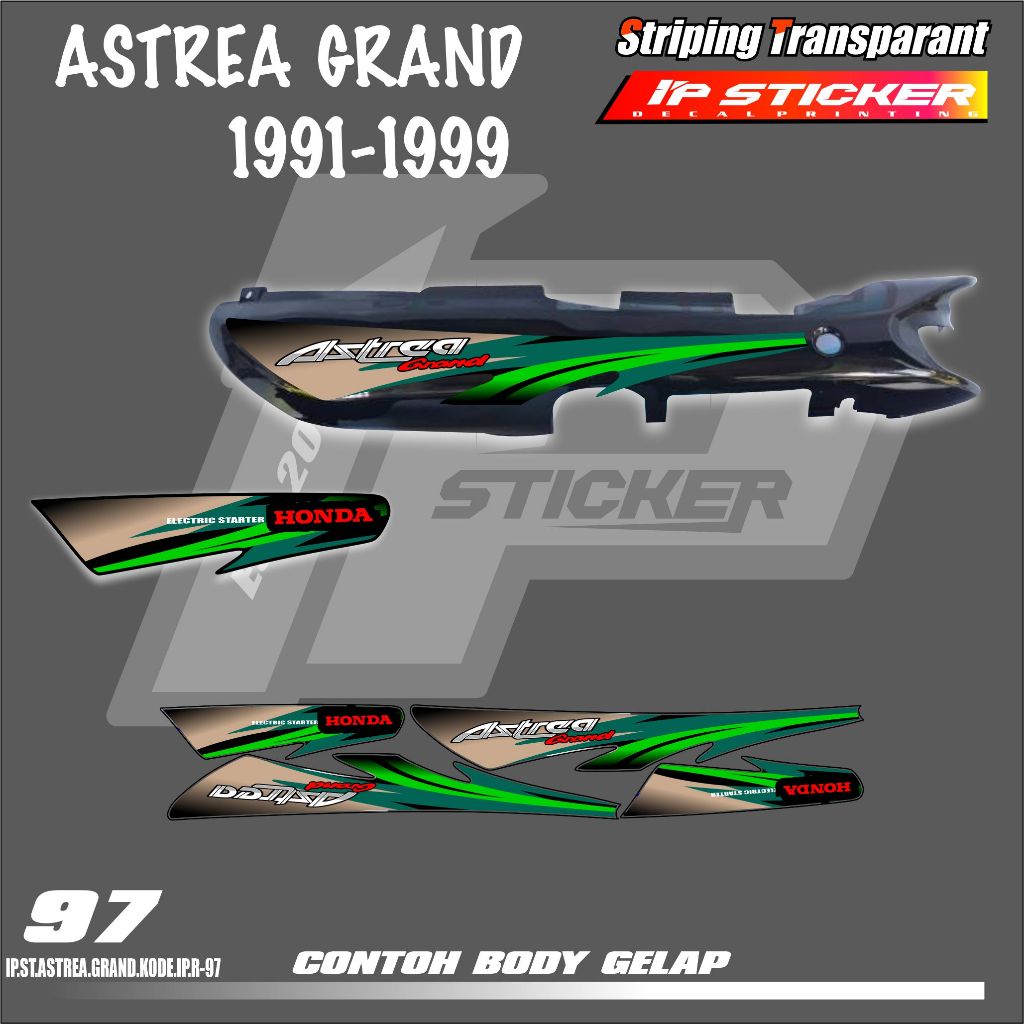 ASTREA GRAND HONDA ASTREA GRAND MOTORCYCLE STRIPING STICKERS 1991-1999 - SIMPLE GRAPHIC LIST STICKER