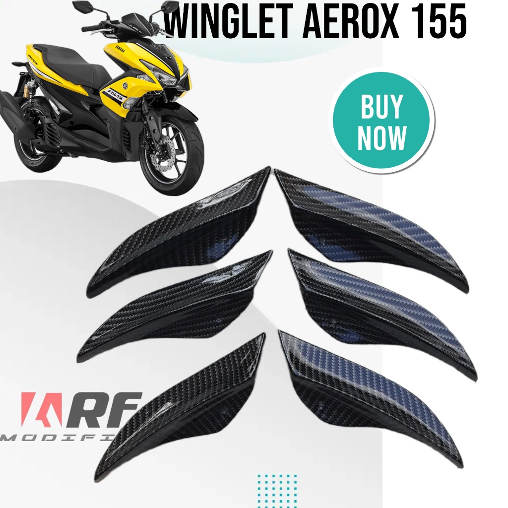 Side Winglet Aerox 155 เก่า Aero Winglet Aerox 155 cc Black Carbon