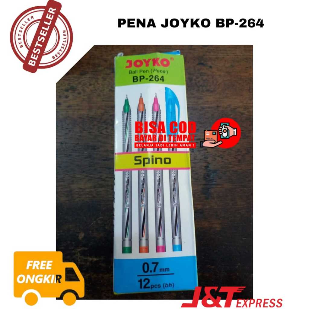 [JOY] CASH ON DELIVERY Ball Pen / Pen Joyko BP-264 / Spino / 1 BOX 12 PCS / 0.7 mm[SPN]