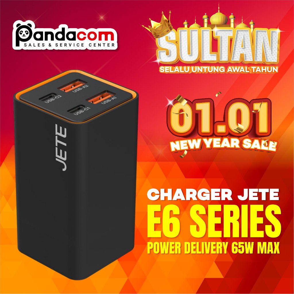 JETE E6 SERIES จัดส่งที่รวดเร็ว 65W MAX CHARGER (หลายภาษา)