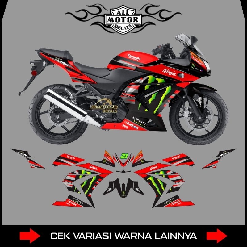 Kawasaki Ninja 250 Karbu Graphic Me Decal / Semifull Striping Ninja Karbu 250 / Ninja 250 Carbu Stic