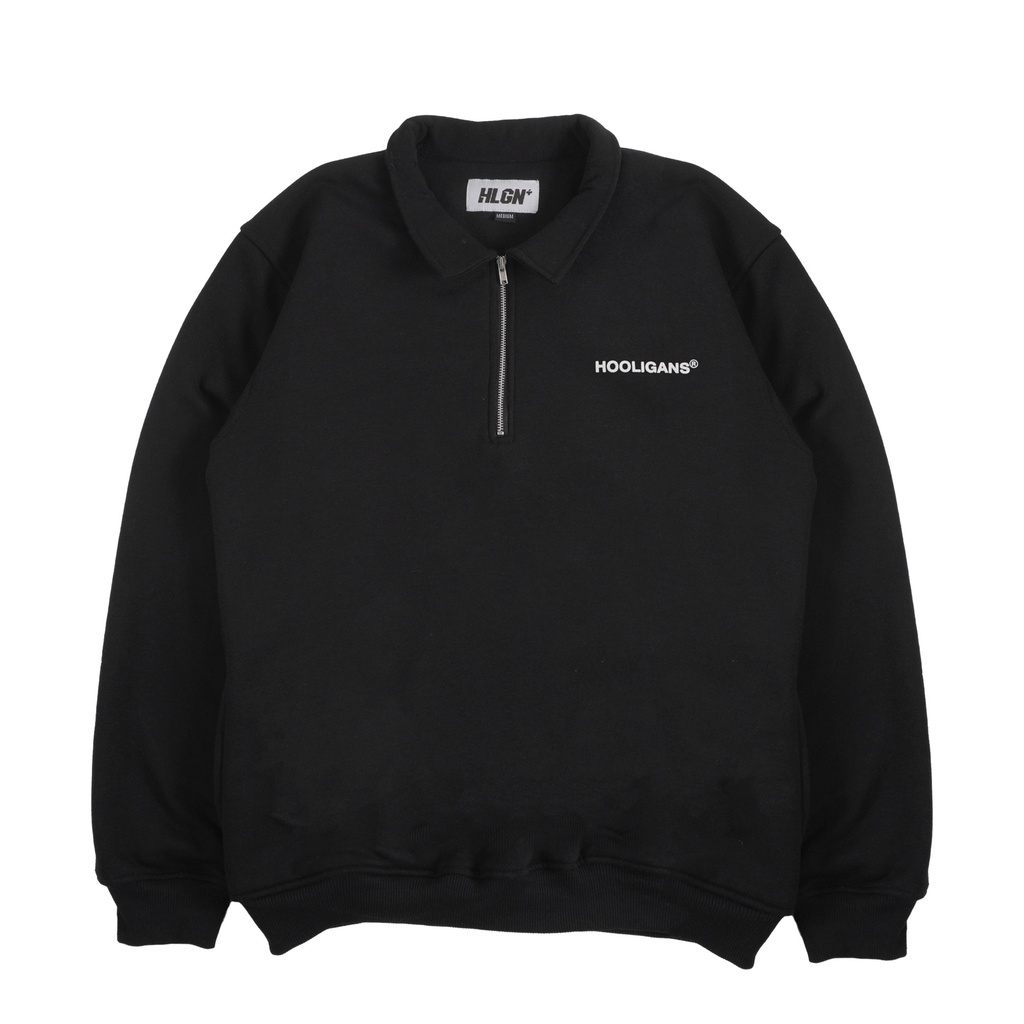 Hooligans Sweater Crewneck Rugby Bold Nakata Black