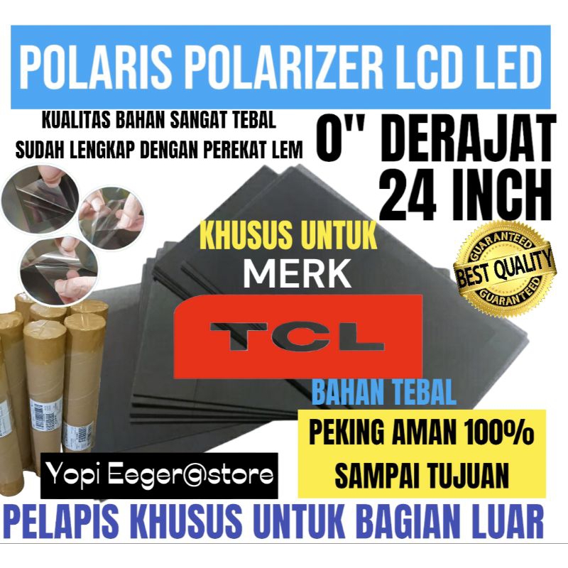 POLARIS POLARITIZER LCD LED TCL 24 นิ้ว 0" เคลือบฟิล์มพลาสติก DEGREE พิเศษสําหรับภายนอกหรือด้านหน้า