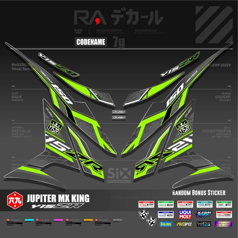 Jupiter MX KING 150 TRANSPARENT UV STRIPING / สติ๊กเกอร์รายชื่อรถจักรยานยนต์ Y15ZR