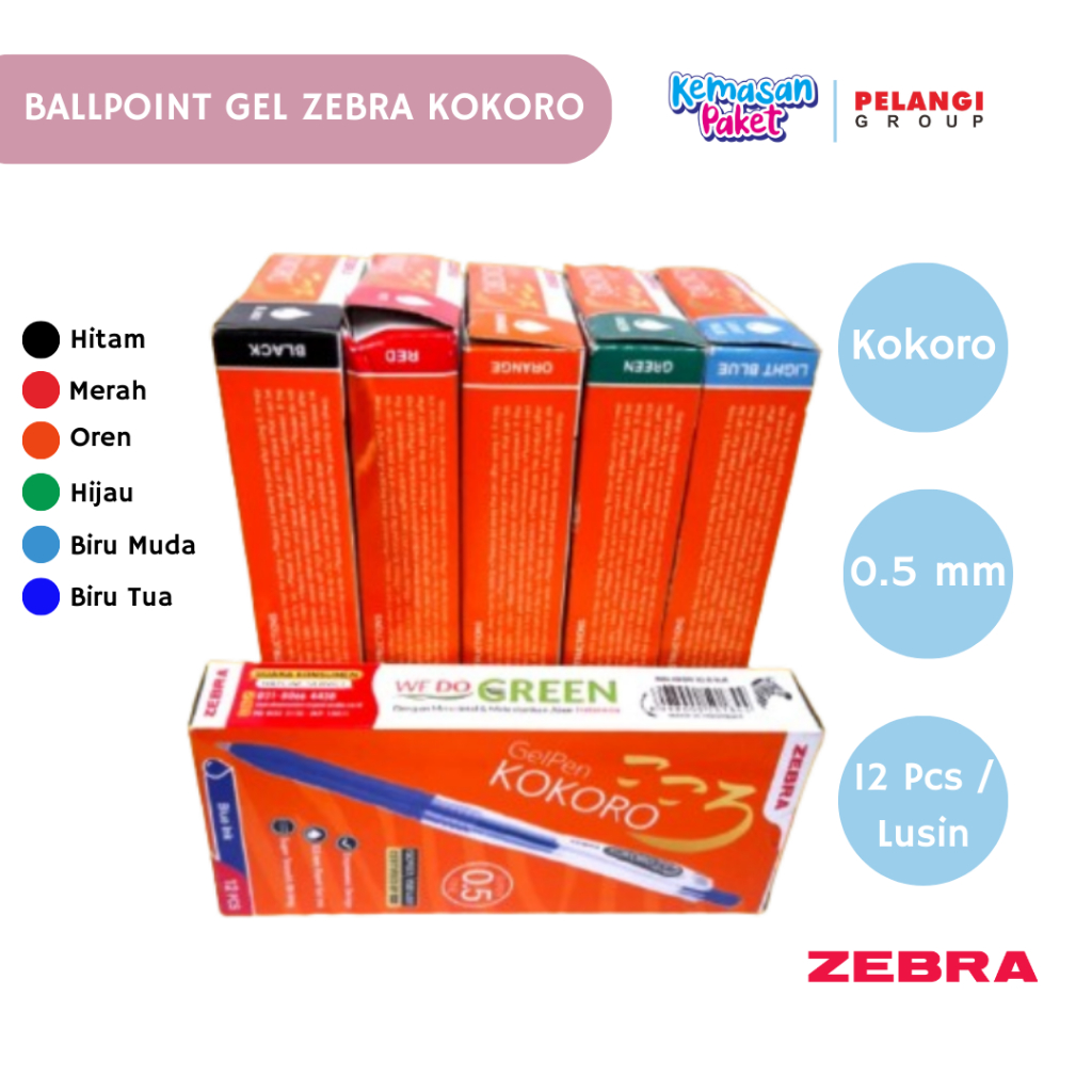 KOKORO GEL BALLPOINT / COLORFUL KOORO PEN / ZEBRA KOKORO BALLPOINT / KOKORO GEL BALLPOINT