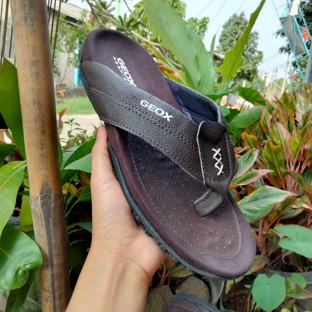 Geox Flip Flops สีน้ําตาล Geox Sandals หนังแท้ david sport