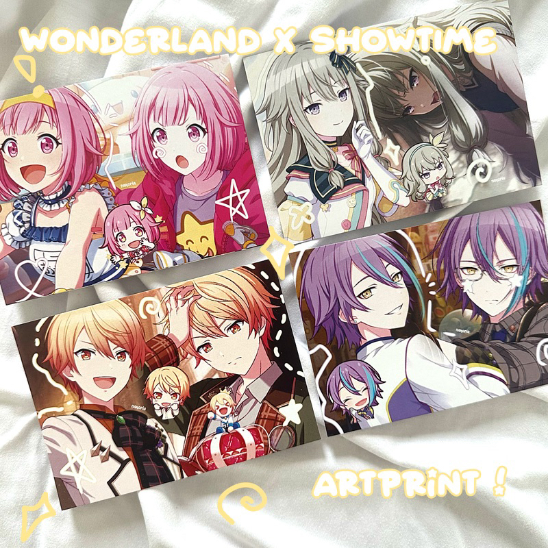 Wonderland x showtime artprints | Sekai wxs โปรเจค (rui, tsukasa, nene, emu)