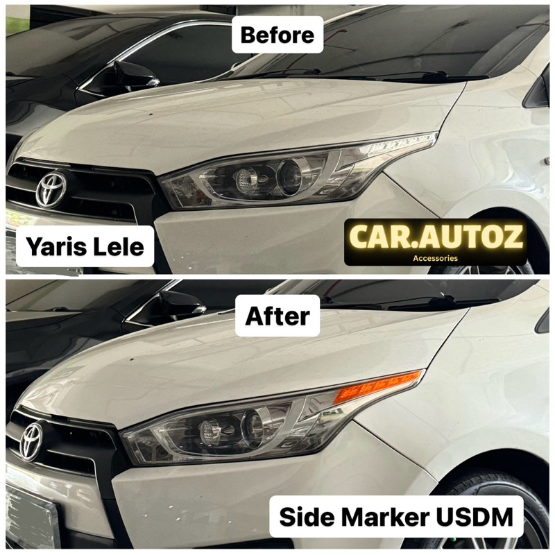 สติ๊กเกอร์เครื่องหมายด้านข้างสีส้มสําหรับไฟหน้า Toyota Yaris Lele